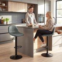 HOMCOM Bar Stools Set of 2, Modern Swivel Barstools for Dining Room in Green