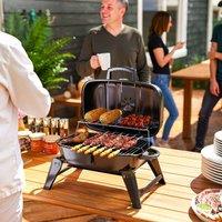 OUTSUNNY Folding Charcoal Barbecue Grill, Portable BBQ for Camping in Black