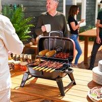 OUTSUNNY Folding Charcoal Barbecue Grill, Portable BBQ for Camping in Red