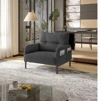 Direct Wicker Single Corduroy Armchair, Wide Seat Lounge Chair, Accent Furniture in Grey | Size: 1 Pack