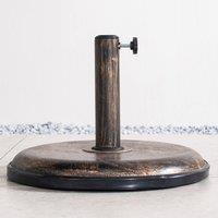 MIMO 15kg Parasol Base with Iron Effect Pattern - Garden Furniture Stand in Gold | Size: 1 Pack