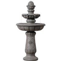 Teamson Home Two-Tier Tradtional Birdbath Outdoor Garden Fountain, Light Grey