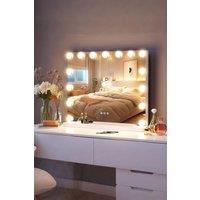INMTFEI Hollywood LED Vanity Mirror with 3-Color Light & Stepless Dimming 58x46CM in White | Size: 58x46 cm