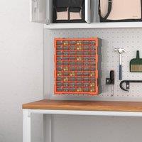 DURHAND 60 Drawers Parts Organiser Wall Mount Storage Cabinet Nuts Bolts Tools in Orange