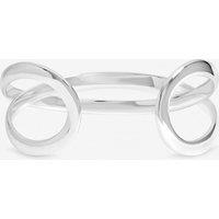 Inicio Women's Sterling Silver Plated Polished Open Crossover Bangle - Gift Pouch