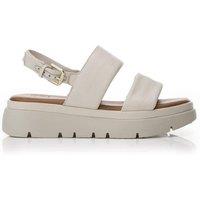 Moda In Pelle Women's 'Netty' Leather Flatforms in Off-White | Size: 4