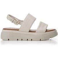 Moda In Pelle Women's 'Netty' Leather Flatforms in Off-White | Size: 6