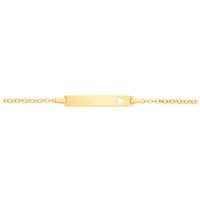 Jewelco London Women's 9ct Gold Round Belcher Heart Identity ID Bar Bracelet 5 + 1"