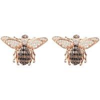 Latelita Women's Honey Bee Stud Earrings Rosegold in White