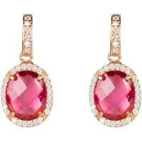 Latelita Women's Beatrice Oval Gemstone Drop Earrings Rose Gold Pink Tourmaline
