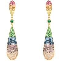 Latelita Women's Long Drop Earrings Rainbow Gold