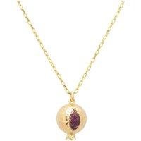 Latelita Women's Pomegranate Charm Necklace Gold in Pink