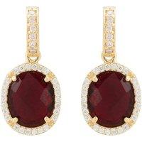 Latelita Women's Beatrice Oval Gemstone Drop Earrings Gold Garnet in Red
