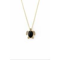 Latelita Women's Sea Turtle Pendant Necklace Gold Black