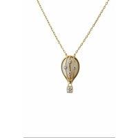 Latelita Women's Wandering Traveller Hot Air Balloon Necklace White Gold