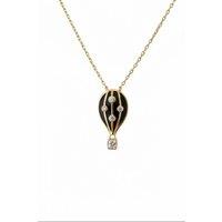 Latelita Women's Wandering Traveller Hot Air Balloon Necklace Black Gold