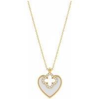 Latelita Women's Heart Clover Necklace Gold White