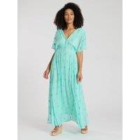 South Beach Women's Sequin Detail Button Detail Maxi Dress in Mint | Size: 10