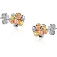 Spero London Women's Sterling Silver Dorissa Beaded Stud Earring in Rose Gold