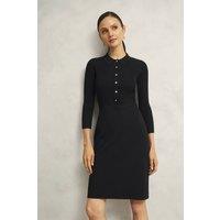 Hobbs London Women's Blanche Knitted Dress in Black | Size: 18