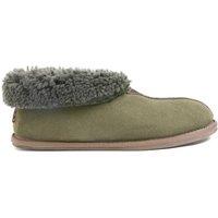 Celtic & Co Men's British Shearling Bootee Slippers in Olive | Size: 12