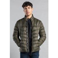 Tokyo Laundry Men's Padded Funnel Neck Full Zip Jacket in Khaki | Size: XL
