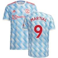 Manchester United FC Men's Mens Man Utd 2021 - 2022 Away Shirt - Martial 9 in White | Size: Large