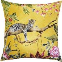 Evans Lichfield Leopard Animal Sqaure Water & UV Resistant Outdoor Cushion in Gold