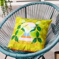 Furn Margarita Abstract Water & UV Resistant Outdoor Cushion in Lime | Size: 43 cm x 43 cm