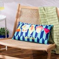 Furn Happy Hour Abstract Water & UV Resistant Outdoor Cushion in Blue | Size: 30 cm x 50 cm