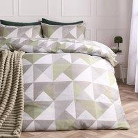 OHS Geo Print Bedding Set Microfibre Duvet Cover with Pillowcase | Size: King
