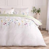 OHS Floral Border Bedding Set Microfibre Duvet Cover with Pillowcase | Size: Single