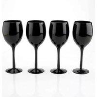 AddLiquid Black Wine Glasses (Set of 4) | Size: 100 cm