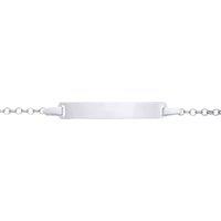 Jewelco London 925 Silver Round Belcher Identity ID Bar Bracelet 5 + 1 inch