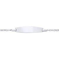Jewelco London Silver Belcher Chain Oval Bar Identity ID Bracelet 5 + 1