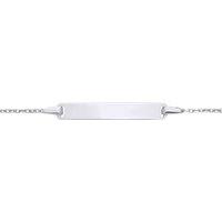 Jewelco London 925 Silver Trace Chain Identity ID Bar Bracelet 5 + 1 inch