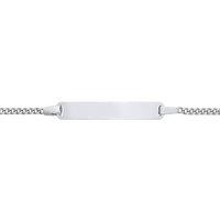 Jewelco London 925 Silver Classic Curb Identity ID Bar Bracelet 5 + 1 inch
