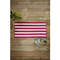 Deyongs Cabana Bay 100% Cotton Yarn Dyed Stripe Beach Towel 80x165 in Fuchsia