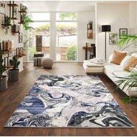 Desire Rugs Solarius Modern Abstract Area Rug - Stylish Abstract Patterns for Trendy Homes in Navy | Size: 120 cm x 170 cm