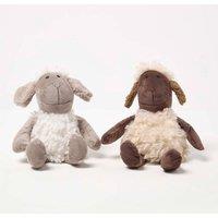 Homescapes Sheep Doorstop - Set of 2 - Animal Door Stops in Brown