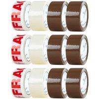 Deco Express Mixed Tapes 2 Pack Packing Rolls Strong Heavy Duty