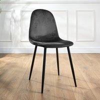 Bravich LTD Ron Velvet Dining Chair in Grey