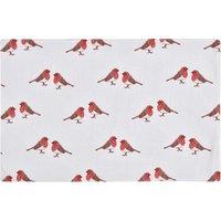 Smart Living Decorative Reversible Robin Print Cotton Table Placemats - Set of 4(49cm x 32cm) in Red | Size: 49 cm x 32 cm