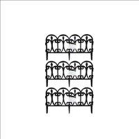 Samuel Alexander 23cm Set of 12 Black Ornate Decorative Garden Border Edging