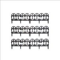 Samuel Alexander 23cm Set of 24 Black Ornate Decorative Garden Border Edging