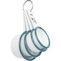 Argon Tableware White Enamel Measuring Cups Set - 4pc in Green