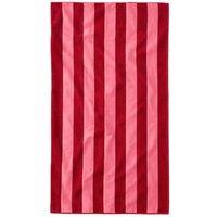 Misona Extra Large Striped Beach Towel - 100% Cotton in Red