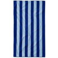 Misona Extra Large Striped Beach Towel - 100% Cotton in Blue
