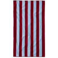 Misona Extra Large Striped Beach Towel - 100% Cotton in Burgundy