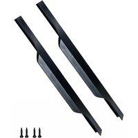 Highdecora Profile Pull Handle for Furniture Wardrobe, Kitchen Cabinet, TV Unit, Drawer (Pack of 2) in Black | Size: Small